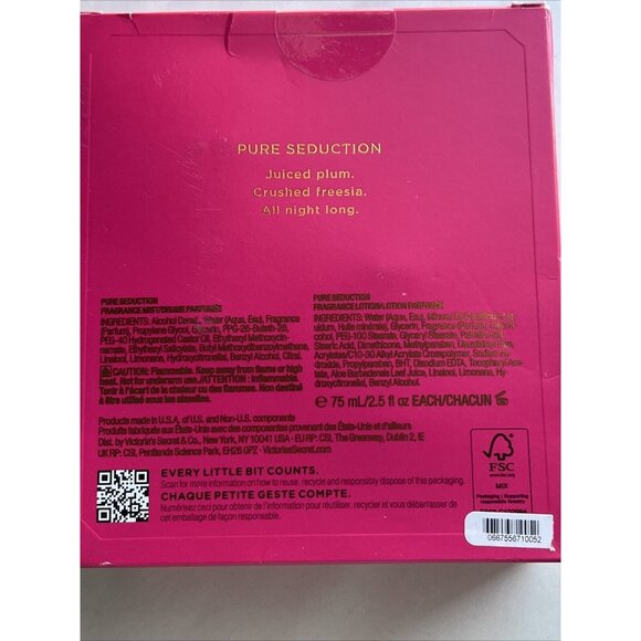 Victoria's Secret PURE SEDUCTION 2 Piece Gift Set Fragrance Mist and Lotion BNIB - Picture 4 of 5